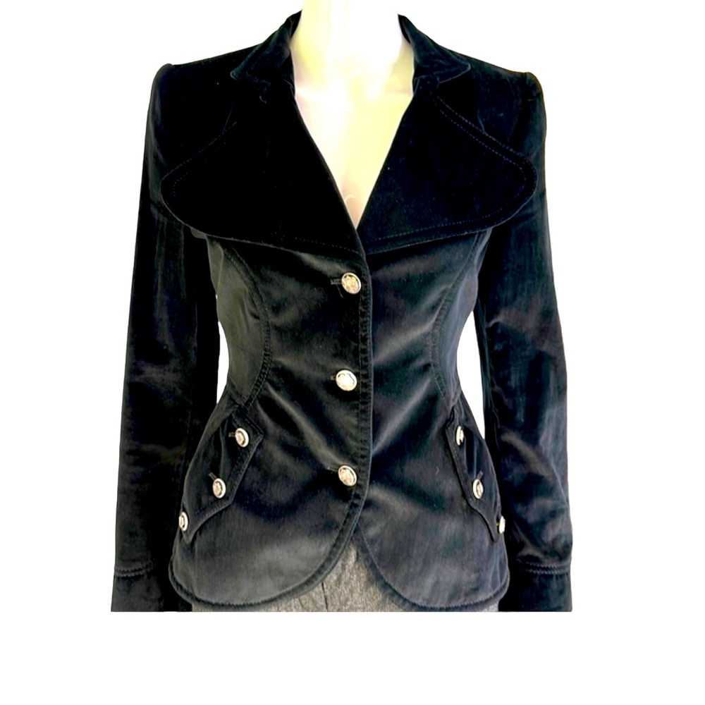 DOLCE & GABBANA vintage black velvet jacket, size 42EU, VGC